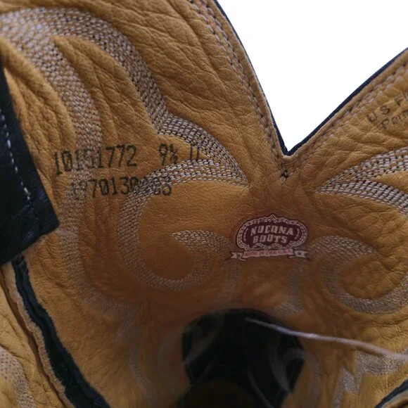 Vintage Nocona Exotic Elephant Print Men 9.5D Black Leather Cowboy Western Boots - Picture 8 of 15